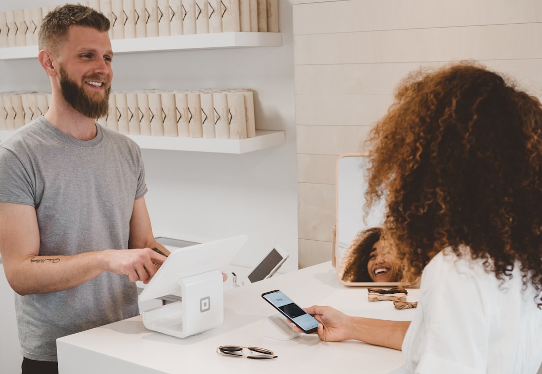 A busy retail checkout counter, standing in for a high-traffic e-commerce platform