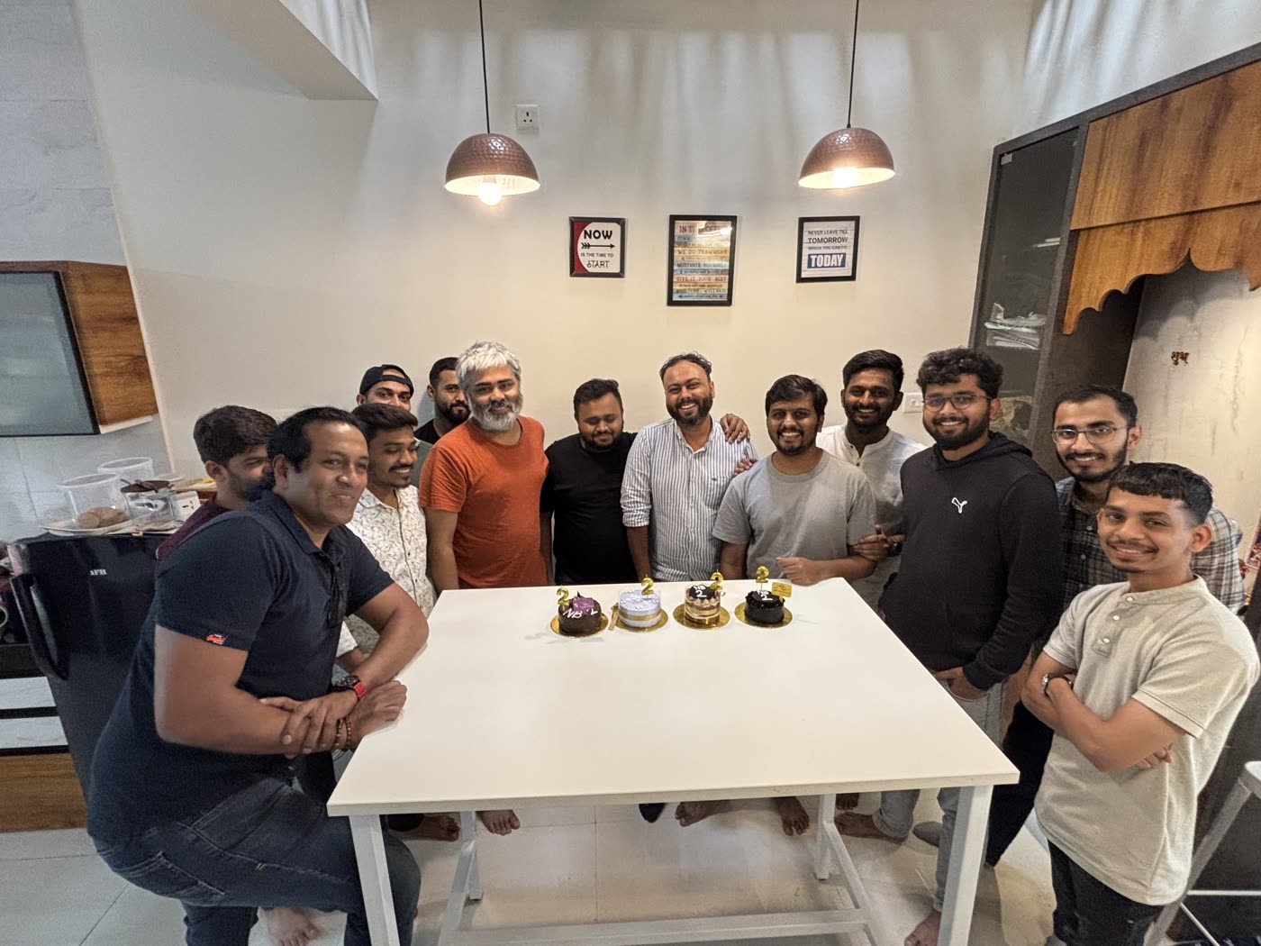 The NudgeBee team celebrating the company's second birthday